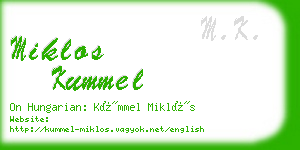 miklos kummel business card